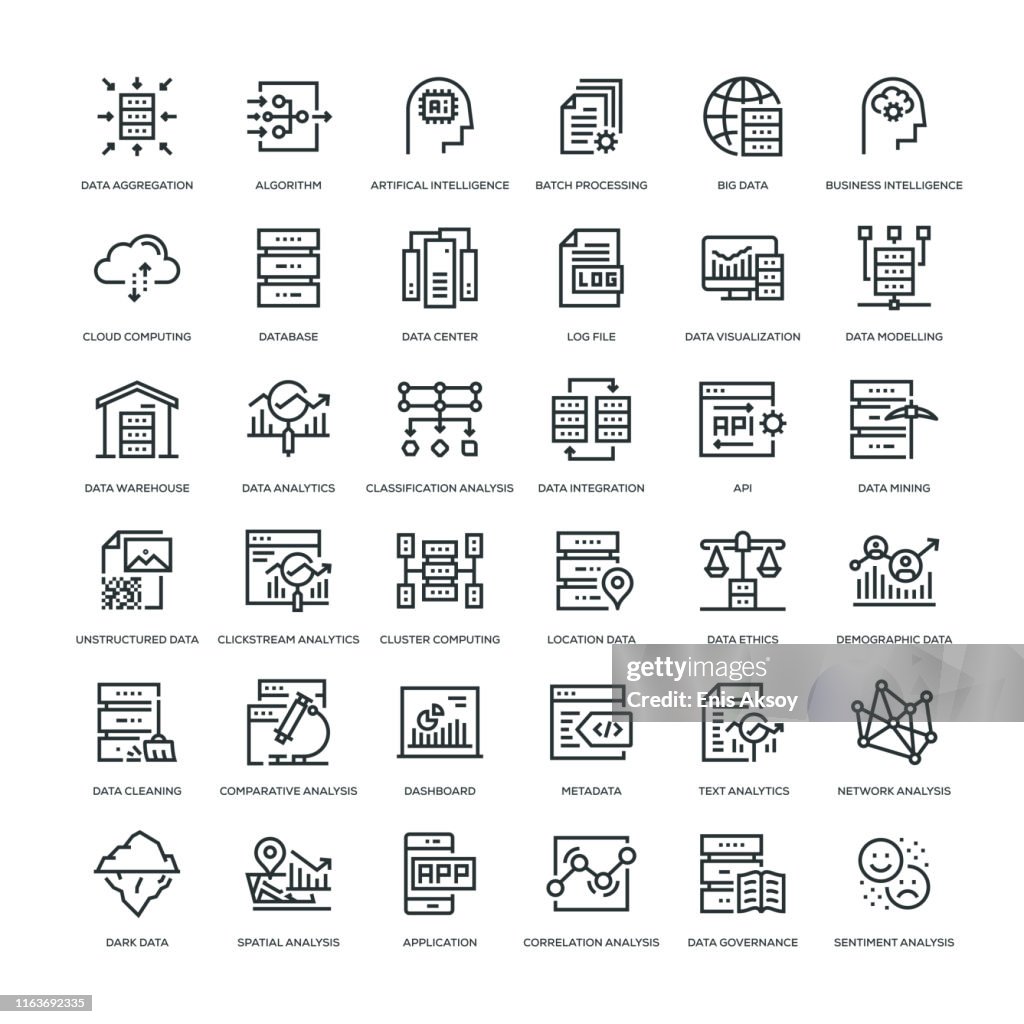 Conjunto de iconos de análisis de datos