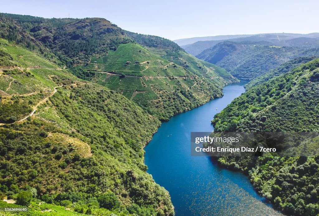 Aerial view of the Ribeira Sacra, Spain