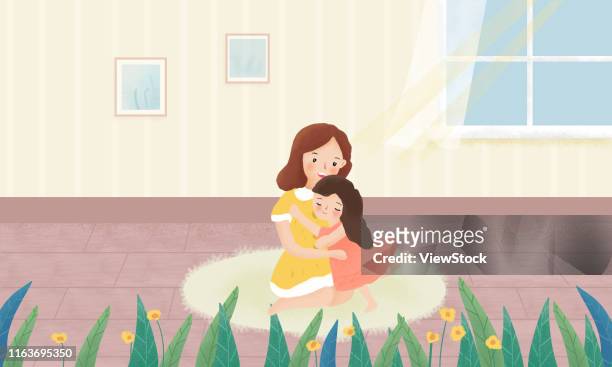 103 Mother And Adult Daughter Hugging Cartoon High Res Illustrations -  Getty Images