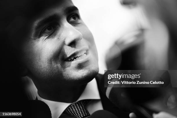 Editor's Note: Image was converted to black and white] Italian Minister Of Economic Development Luigi Di Maio attends Giffoni Film Festival on July...