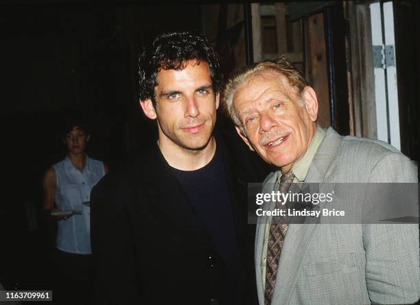 Actor and director Ben Stiller and his father, comedian and actor Jerry Stiller, attend party hosted by NBC at Sconset Playhouse during the Nantucket...