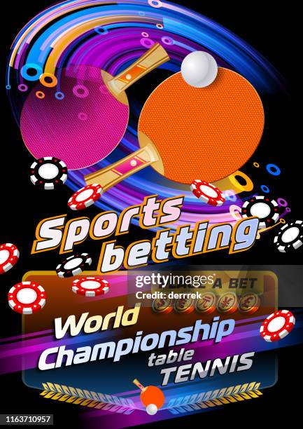 sports betting table tennis - yuan symbol stock illustrations
