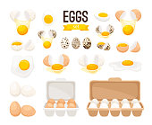 Fresh and boiled eggs