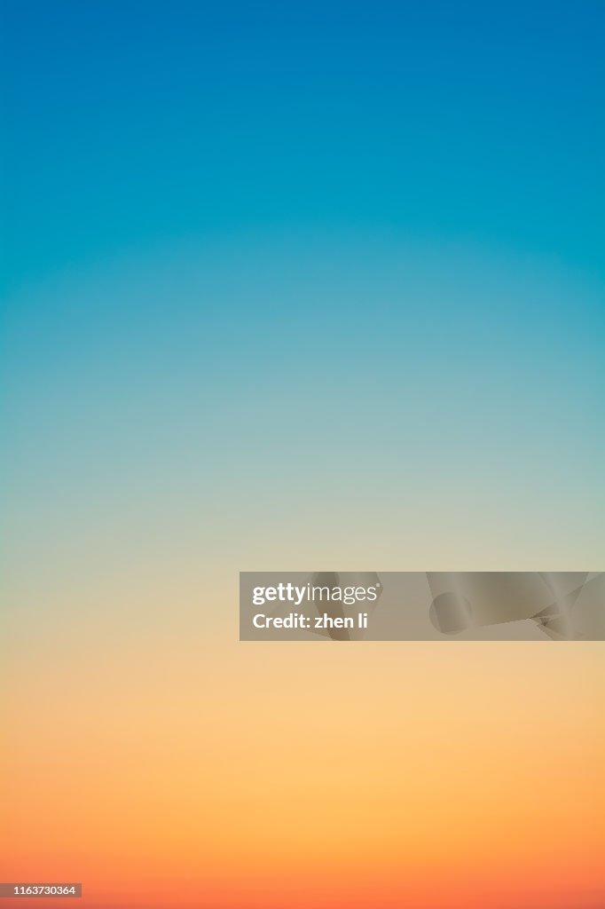 Gradual color of the sky at sunset