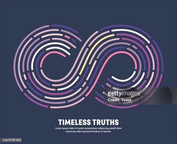 timeless truths with infinity eternity symbol illustration - trust stock illustrations