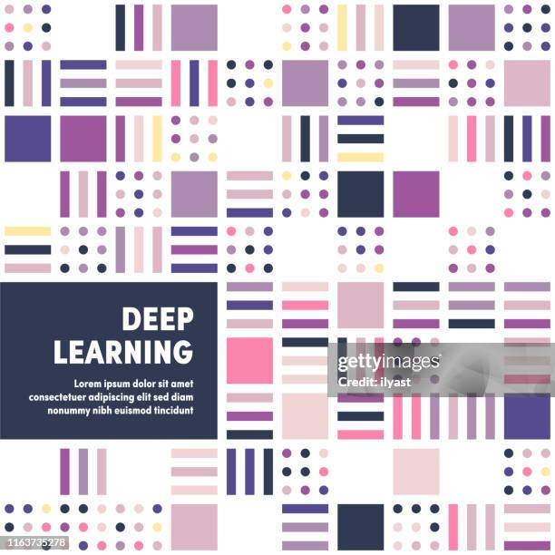 deep learning geometric & abstract vector background - digital knowledge sharing stock illustrations
