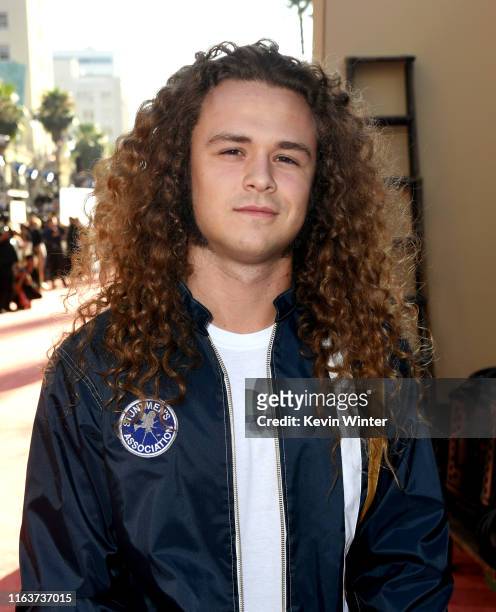 Jack Perry, son of Luke Perry arrives at the premiere of Sony Pictures' "Once Upon A Time...In Hollywood" at the Chinese Theatre on July 22, 2019 in...
