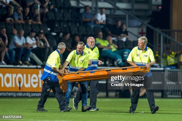 People of the EHBO during the Dutch Eredivisie match between Heracles Almelo and Vitesse Arnhem at Erve Asito stadium on August 24, 2019 in Almelo,...