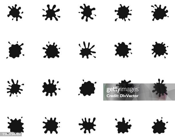 vector set of ink splashes - liquid splash stock illustrations