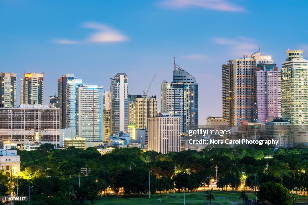 Close Up of Manila Night Skylines