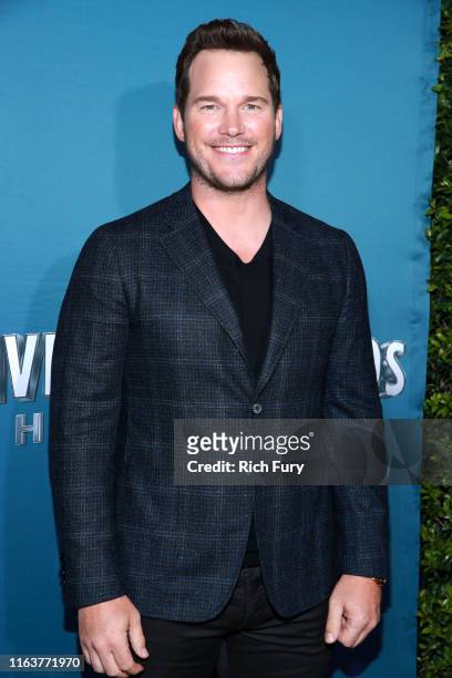 Chris Pratt attends the grand opening celebration of 'Jurassic World -The Ride' at Universal Studios Hollywood on July 22, 2019 in Universal City,...