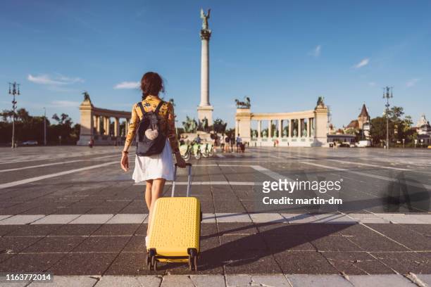 tourist woman visiting budapest - budapest people stock pictures, royalty-free photos & images