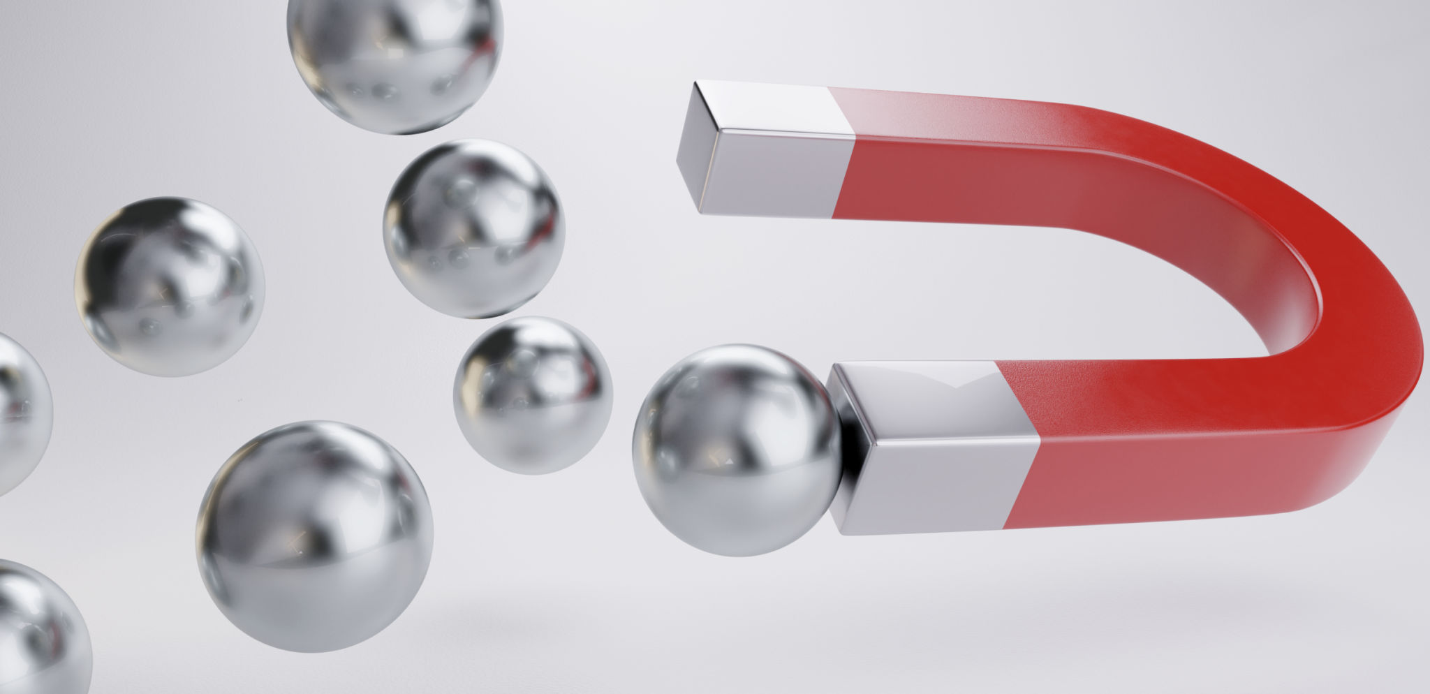 magnet chrome balls magnetic design 3d-illustration magnet chrome balls magnetic design 3d-illustration