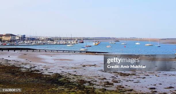 seascape and marina at malahide coastline - malahide stock pictures, royalty-free photos & images