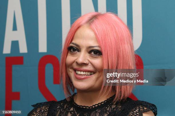 Annette Moreno smiles during a press conference on July 23, 2019 in Mexico City, Mexico.