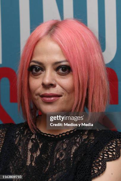 Annette Moreno looks on during a press conference on July 23, 2019 in Mexico City, Mexico.