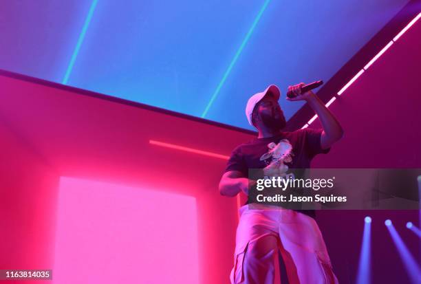 July 21: Singer Khalid performs at Sprint Center on July 21, 2019 in Kansas City, Missouri.
