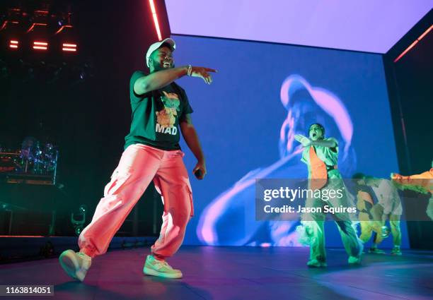 July 21: Singer Khalid performs at Sprint Center on July 21, 2019 in Kansas City, Missouri.