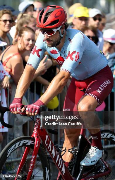 Marco Haller of Austria and Team Katusha Alpecin crosses the finish line during stage 16 of the 106th Tour de France 2019, a stage from Nimes to...