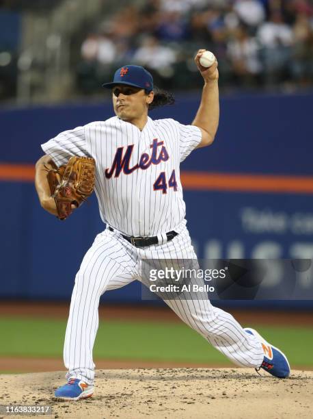 Jason Vargas of the New York Mets pitches against the San Diego Padres during their game at Citi Field on July 23, 2019 in New York City.