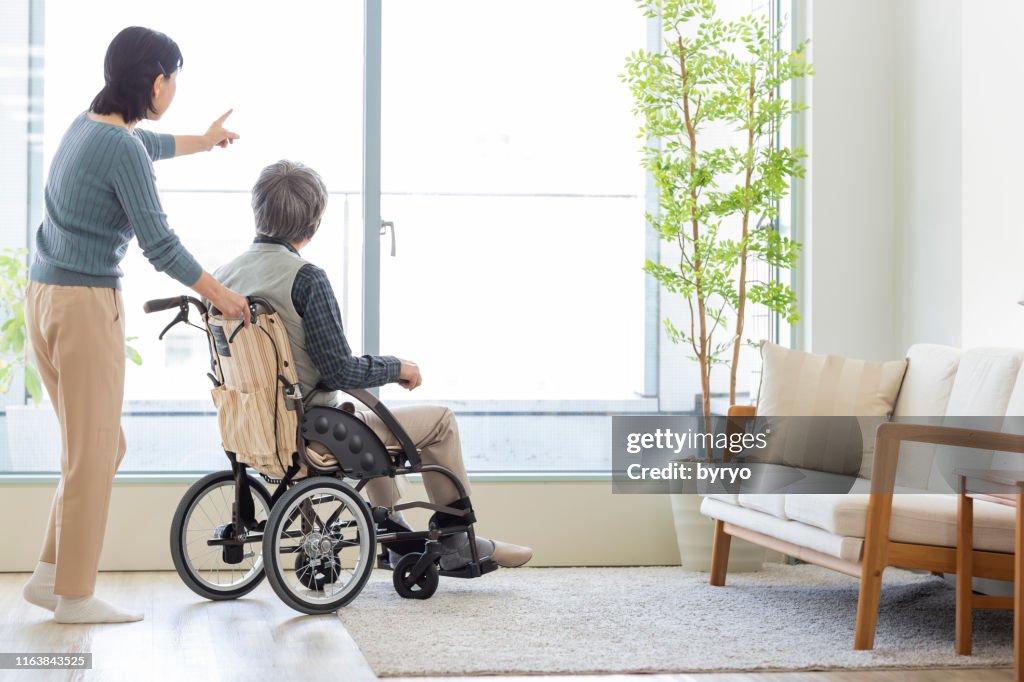 Senior man in a wheelchair