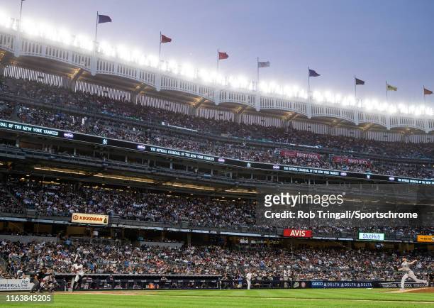 Chris Sale of the Boston Red Sox pitches during the game against the New York Yankees at Yankee Stadium on May 31, 2019 in the Bronx borough of New...