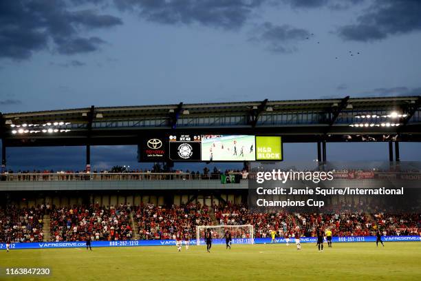 Wide field shot during the second half of the match between between Milan and Bayern Munich at Children's Mercy Park on July 23, 2019 in Kansas City,...