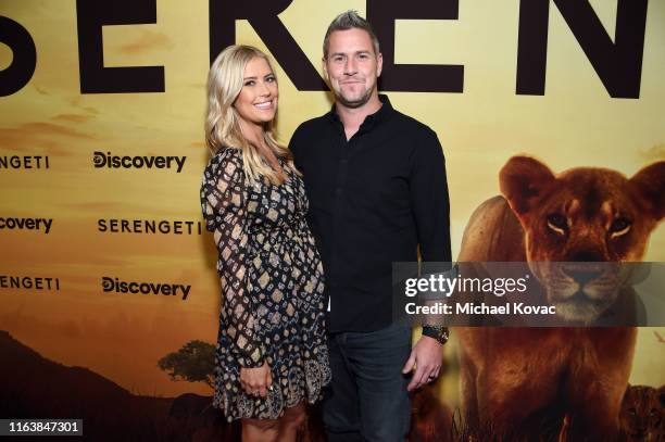 Christina Anstead and Ant Anstead attend Discovery's "Serengeti" premiere at Wallis Annenberg Center for the Performing Arts on July 23, 2019 in...