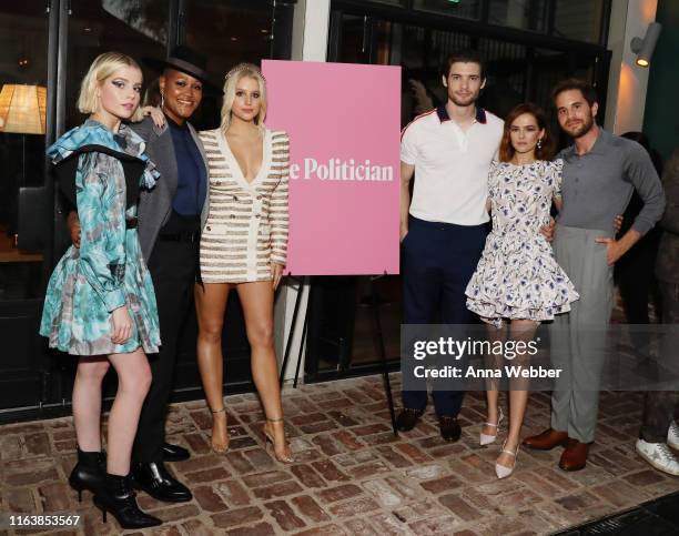 Lucy Boynton, Rahne Jones, Julia Schlaepfe, David Corenswet, Zoey Deutch and Ben Platt attend Netflix's "The Politician" ‑ LA Tastemaker at San...