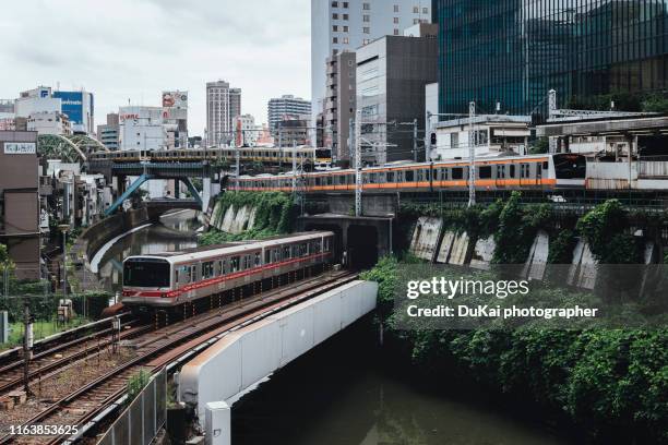 tokyo subway - subway train stock pictures, royalty-free photos & images