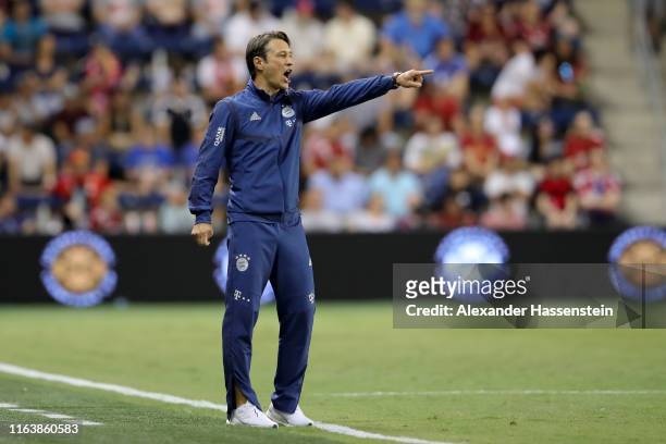 Niko Kovac, head coach of FC Bayern Muenchen reacts during the 2019 International Champions Cup match between FC Bayern and AC Milan at Children`s...