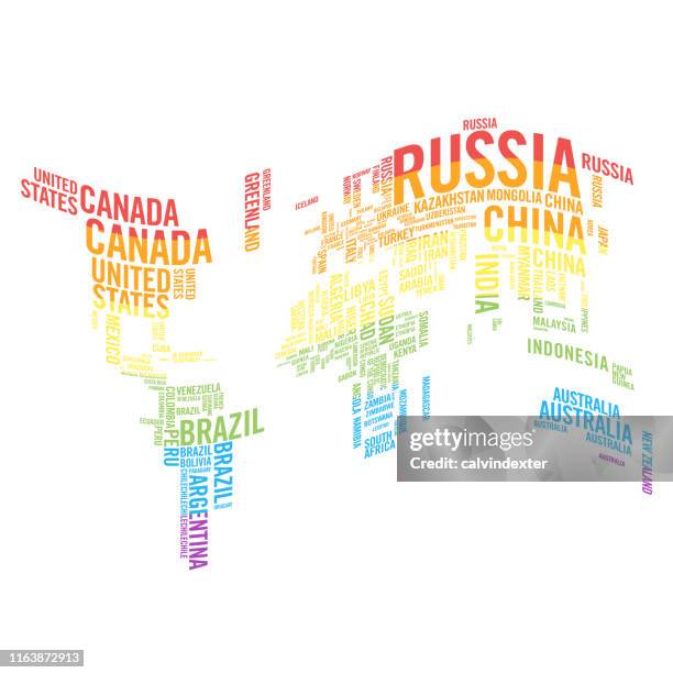 All Countries Graphics 69 World Map With Countries Names High Res Vector Graphics - Getty Images