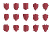 shield symbols in flat style for web design, shield icon set
