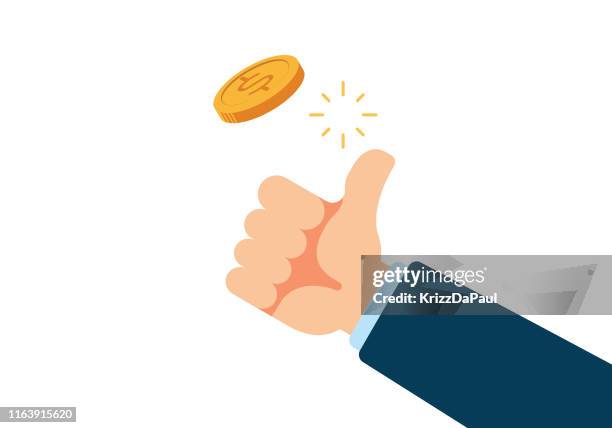 stockillustraties, clipart, cartoons en iconen met munt flip - coin toss