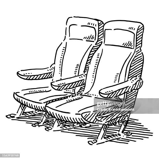 two airplane seats drawing - two planes stock illustrations