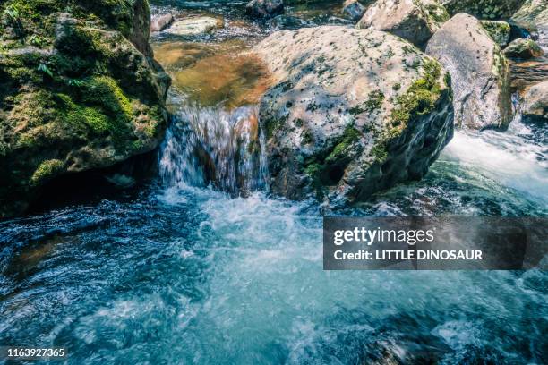 clear stream. long exposure.at akame 48waterfalls - mie prefecture stock pictures, royalty-free photos & images