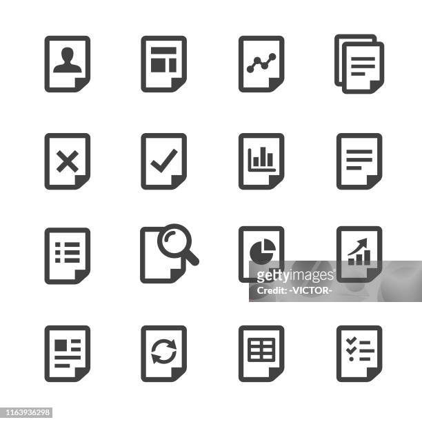 dokument-icons-set - acme-serie - imitation stock-grafiken, -clipart, -cartoons und -symbole