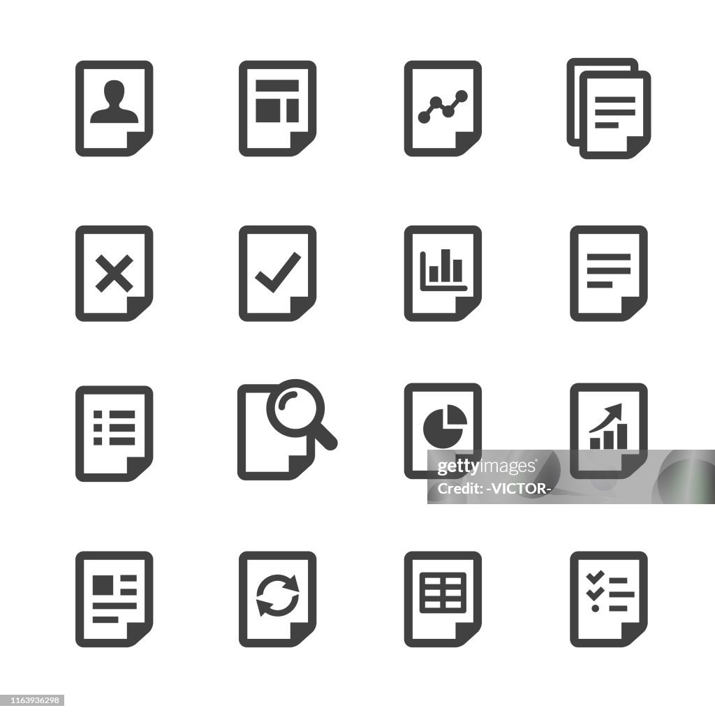 Conjunto de iconos de documento - Serie Acme