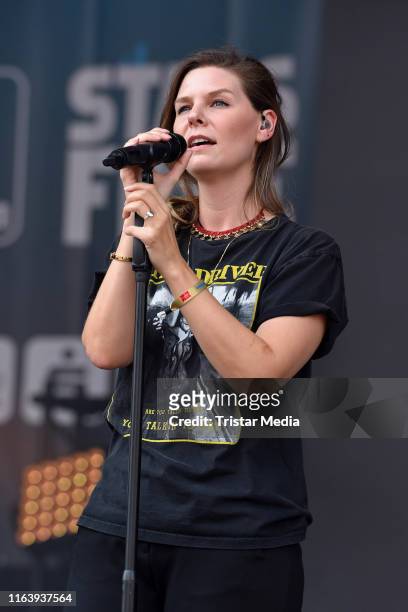 Eva Briegel of the band Juli performs the "Stars For Free" music festival on August 25, 2019 in Magdeburg, Germany.