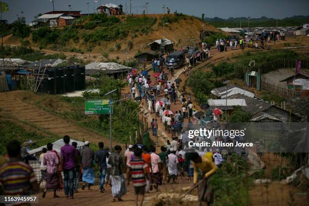 Rohingya refugees are seen on the second anniversary of the Rohingya crisis on August 25, 2019 in Cox's Bazar, Bangladesh. Myanmar's military...