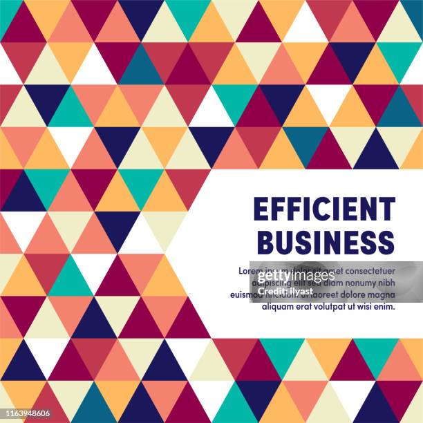 geometric & vibrant efficient business vector cover design - media effectiveness stock illustrations