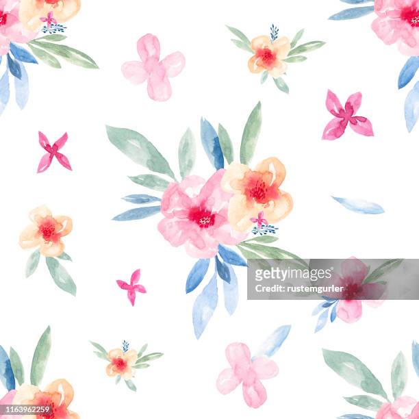 seamless watercolor pattern - pastel drawing stock illustrations