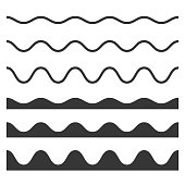 Seamless Wave and Zigzag Pattern Set on White Background. Vector