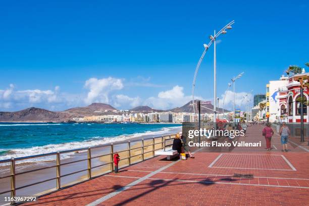 las palmas de gran canaria, paseo las canteras - las palmas de gran canaria stock pictures, royalty-free photos & images