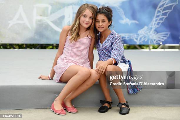 Elisa Del Genio and Ludovica Nasti attend Giffoni Film Festival 2019 on July 24, 2019 in Giffoni Valle Piana, Italy.