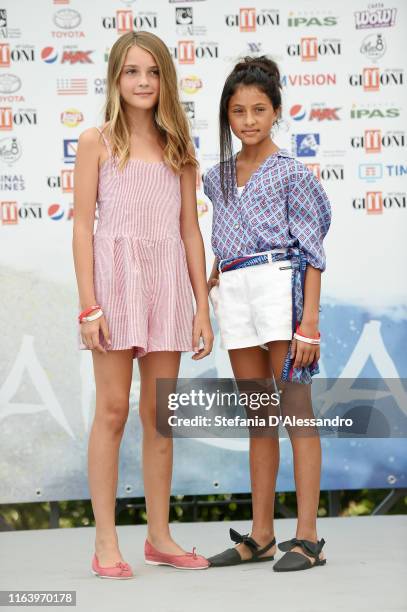 Elisa Del Genio and Ludovica Nasti attend Giffoni Film Festival 2019 on July 24, 2019 in Giffoni Valle Piana, Italy.