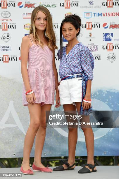 Elisa Del Genio and Ludovica Nasti attend Giffoni Film Festival 2019 on July 24, 2019 in Giffoni Valle Piana, Italy.