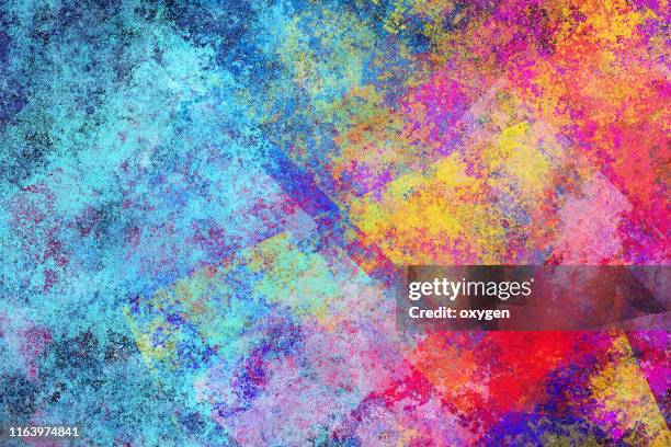 abstract multicolored texture background. digital illustration imitating oil painting on canvas - acrylic painting stock-fotos und bilder