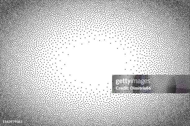 stippled vektor textur farbverlauf hintergrund - schwarze punkte auf weißem hintergrund - styles stock-grafiken, -clipart, -cartoons und -symbole