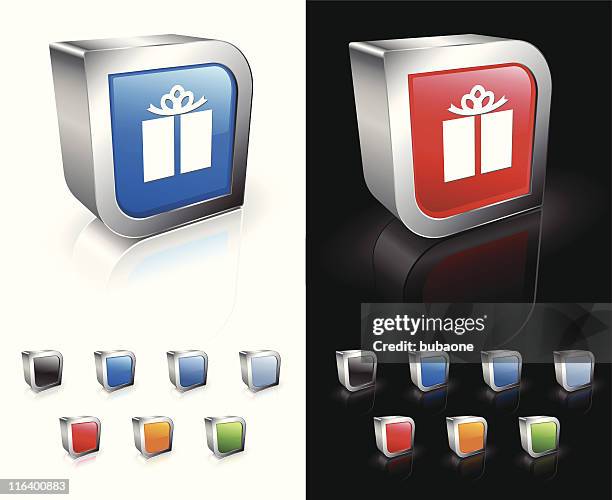 present in a gift box square royalty free vector art - gift box orange bow stock illustrations